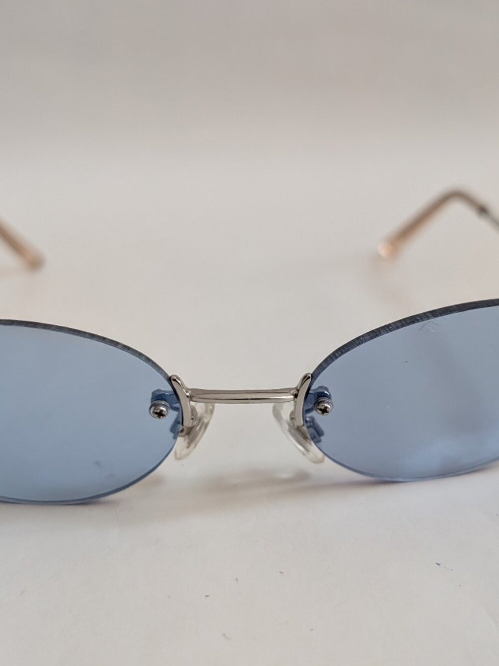 NWT Vintage 90's Oval Metal Rimless Sport Sunglasses (S. Silver)